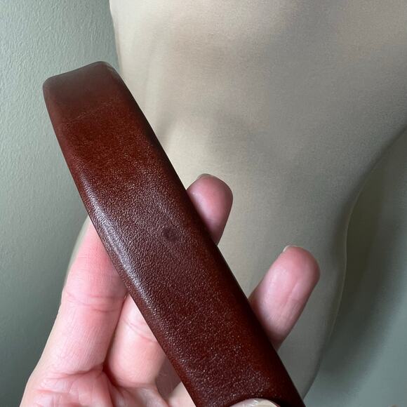 Vtg Veari Leather Belt 44 Mens Brown Mexico Silver Buckle Adjustable Deadstock - Picture 11 of 11